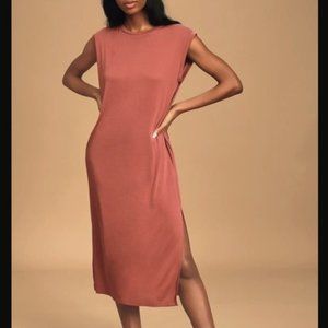 LuLu’s ~ "Moments Notice" Terra Cotta, Dusty Pink, Midi Shift Dress